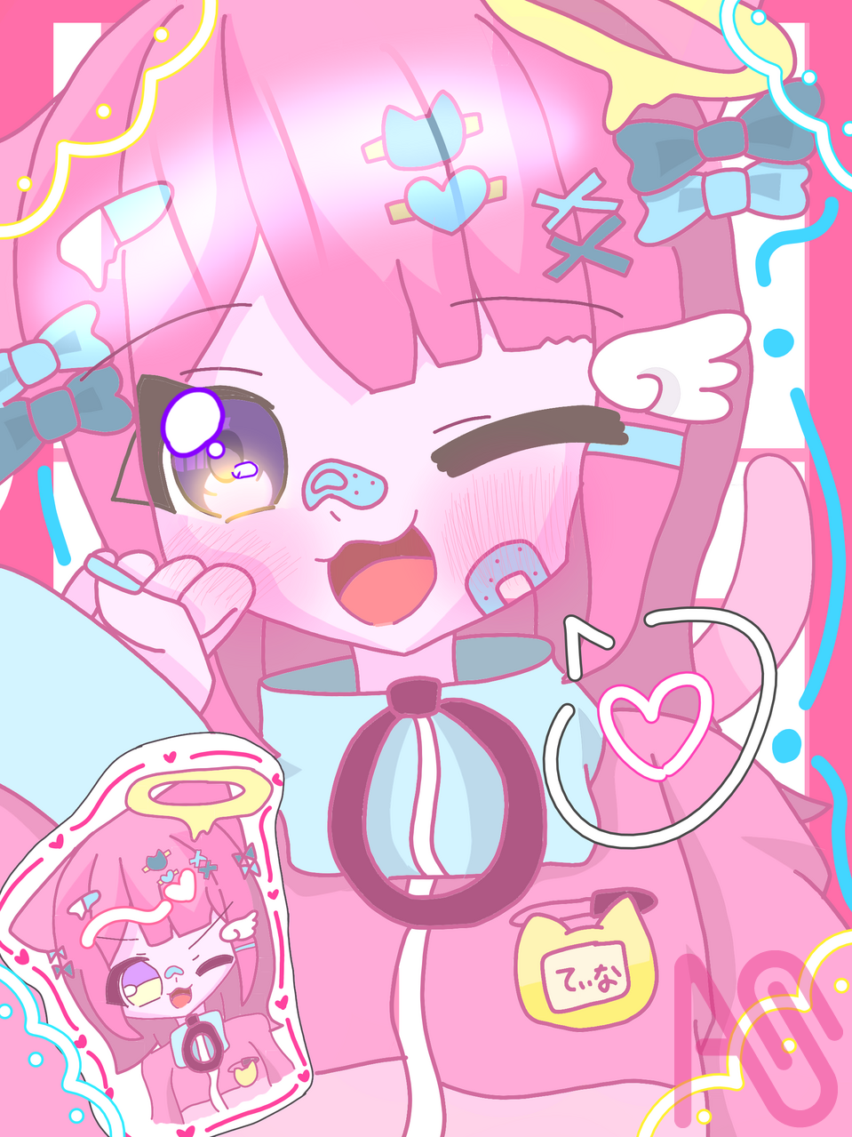猫化.....? Illust of てぃな(夏休み期間だけフォロバ中!!✨) chibi kawaii 絵柄が好みって人にフォローされたい 天使界隈