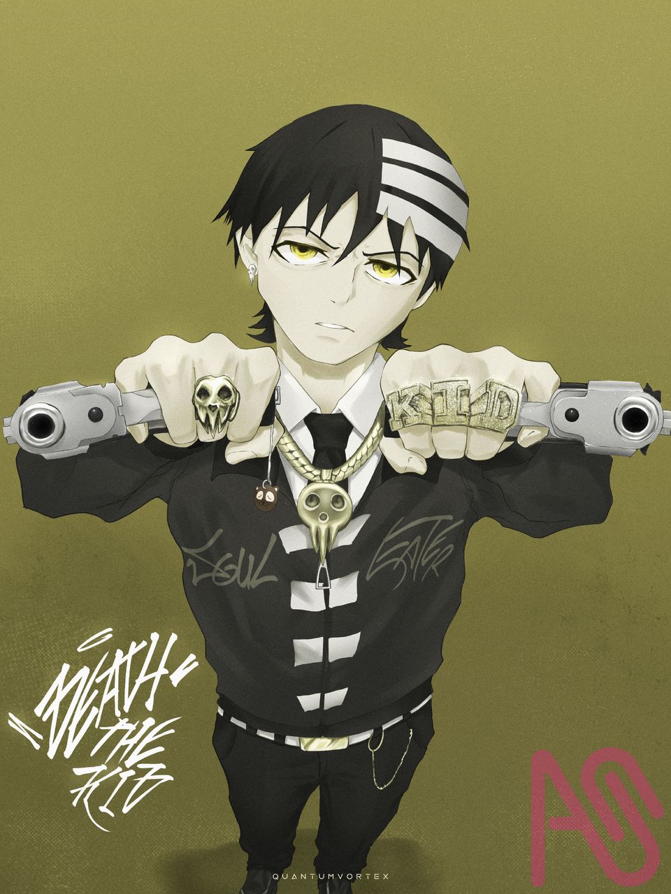 Death the kid Streetwear Illust of QuantumVortex illustration digital boy digitaldrawing SoulEater