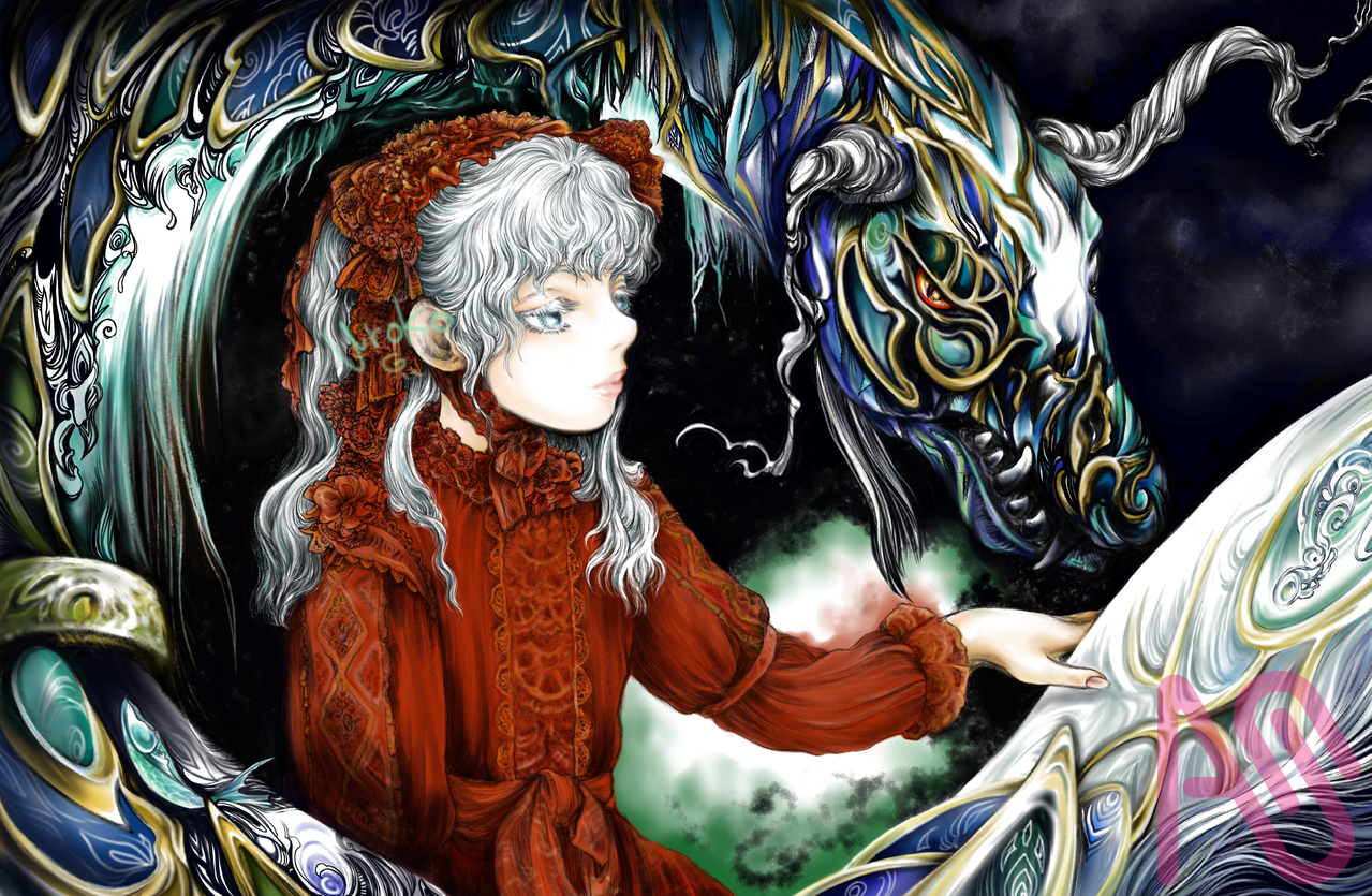 Never for Ever Illust of uroko girl original medibangpaint monster gothic 宝飾