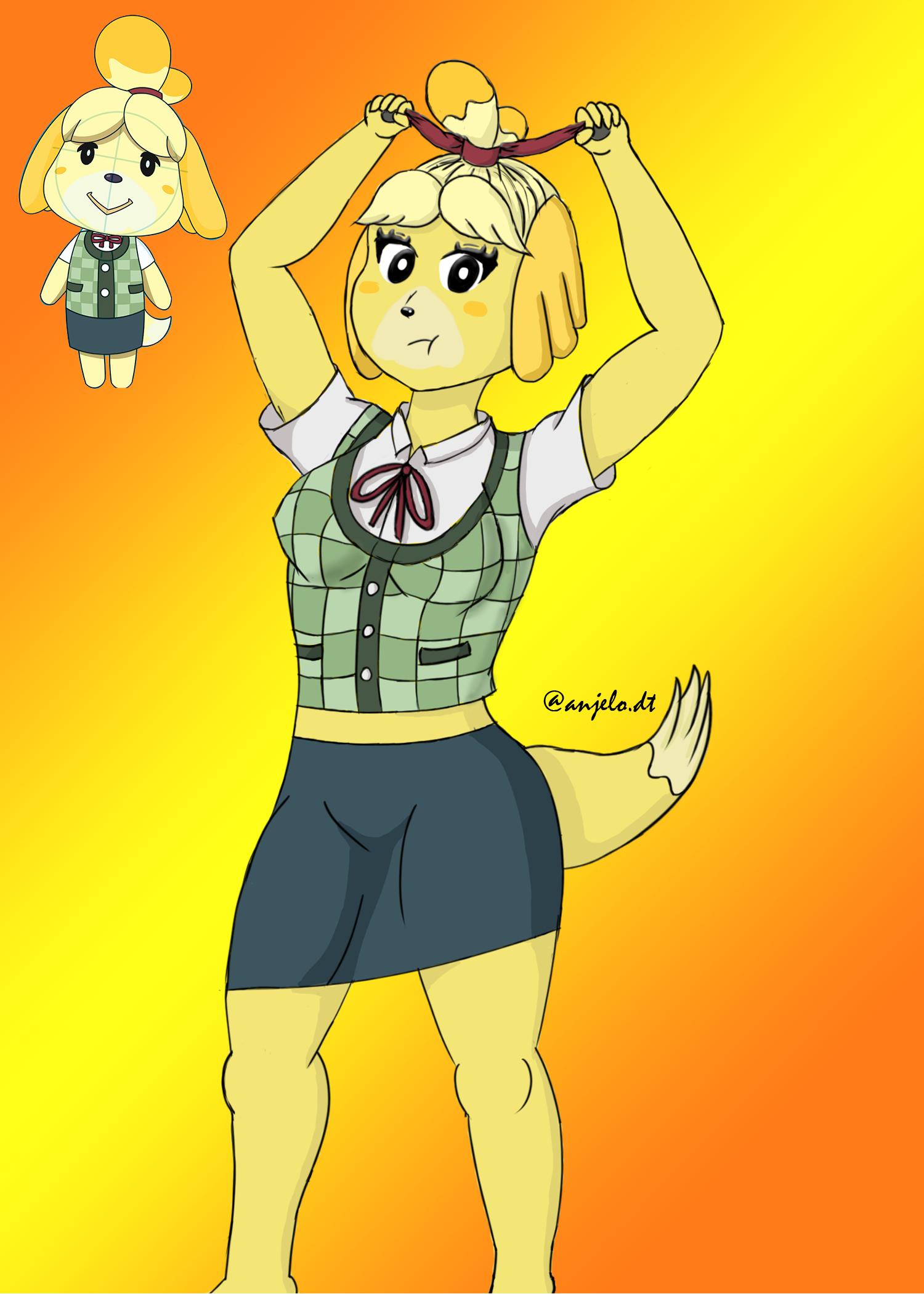 Turn isabelle from ACNH into Anime character anjelo.dt Illustrations