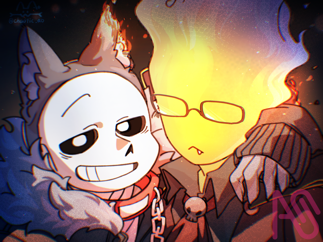 🎃ℍ𝔸ℙℙ𝕐 ℍ𝔸𝕃𝕃𝕆𝕎𝔼𝔼ℕ 🎃 part.1 Illust of 嗷嗷嗚 painting undertale 電繪 Helloween