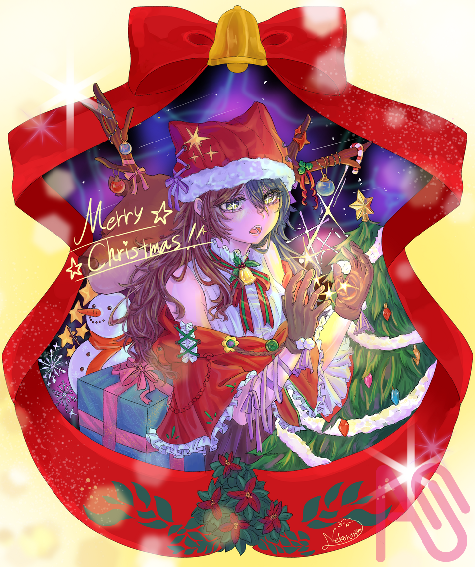 ❄️Merry Christmas❄️ Illust of ねこもりや Christmas キラキラ アイビスペイント 代理 え、塗り残し見つけっちゃた。やだどうしよ 気づかないよね？？きづきませんように