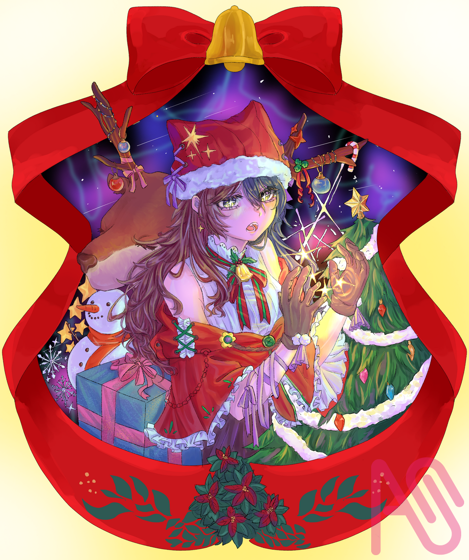 ❄️Merry Christmas❄️ Illust of ねこもりや Christmas キラキラ アイビスペイント 代理 え、塗り残し見つけっちゃた。やだどうしよ 気づかないよね？？きづきませんように