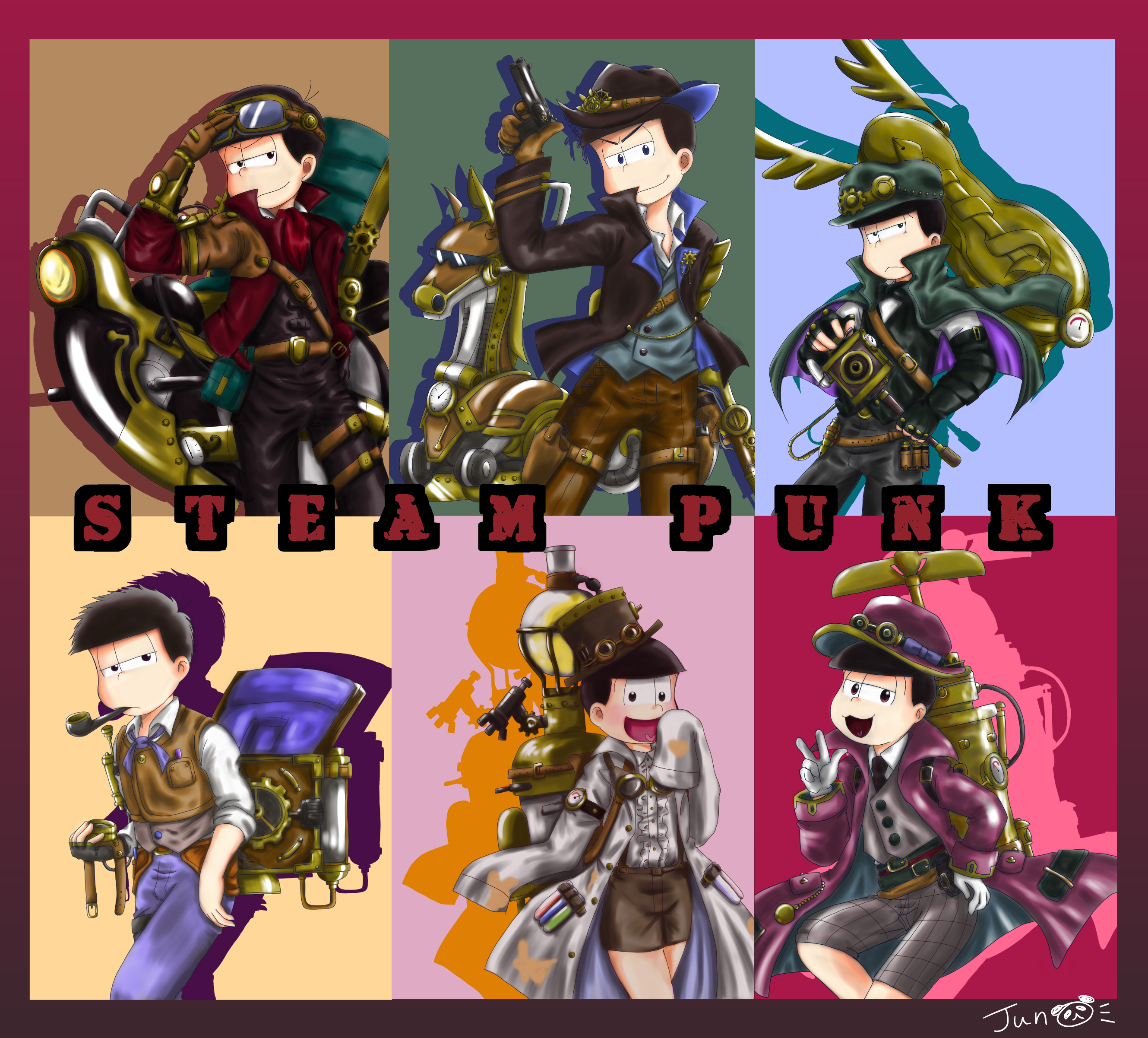 【原画　一点モノ❗️】銀河忍　イラスト　スチームパンク 原画 一点モノ❗️】銀河忍 色鉛筆 イラスト スチームパンク