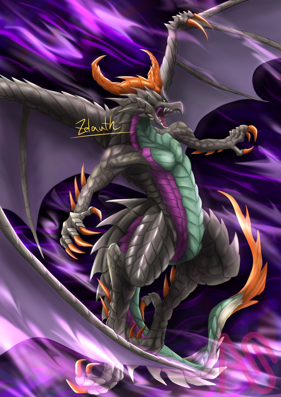 Waves of darkness Illust of Zelauth fantasy dragon original monster Zelauth