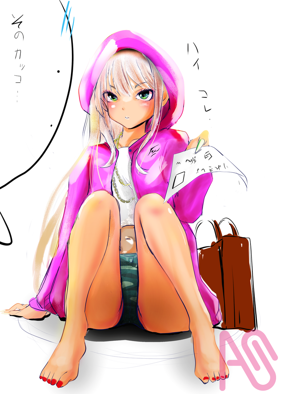 ヘソだしは反則だった・・・ホットパンツも・・・ Illust of さと girl doodle roughsketch ギャルママは17歳