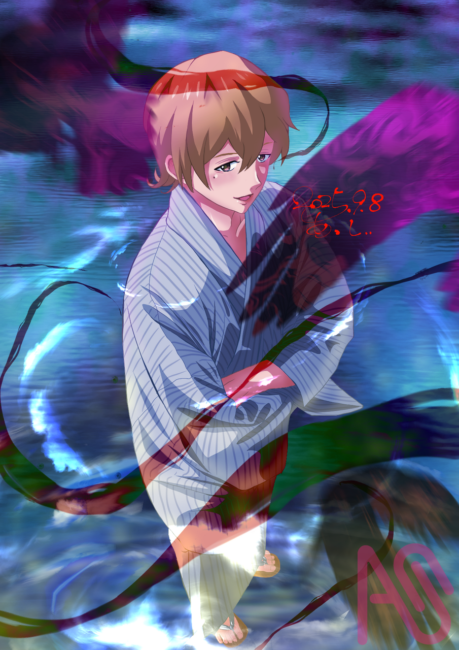 要圭（忘却バッテリー） Illust of あっしぃ fanfic fanart CLIPSTUDIOPAINT 俯瞰 anime 圭 yukata 忘却バッテリー 要圭 忘バ