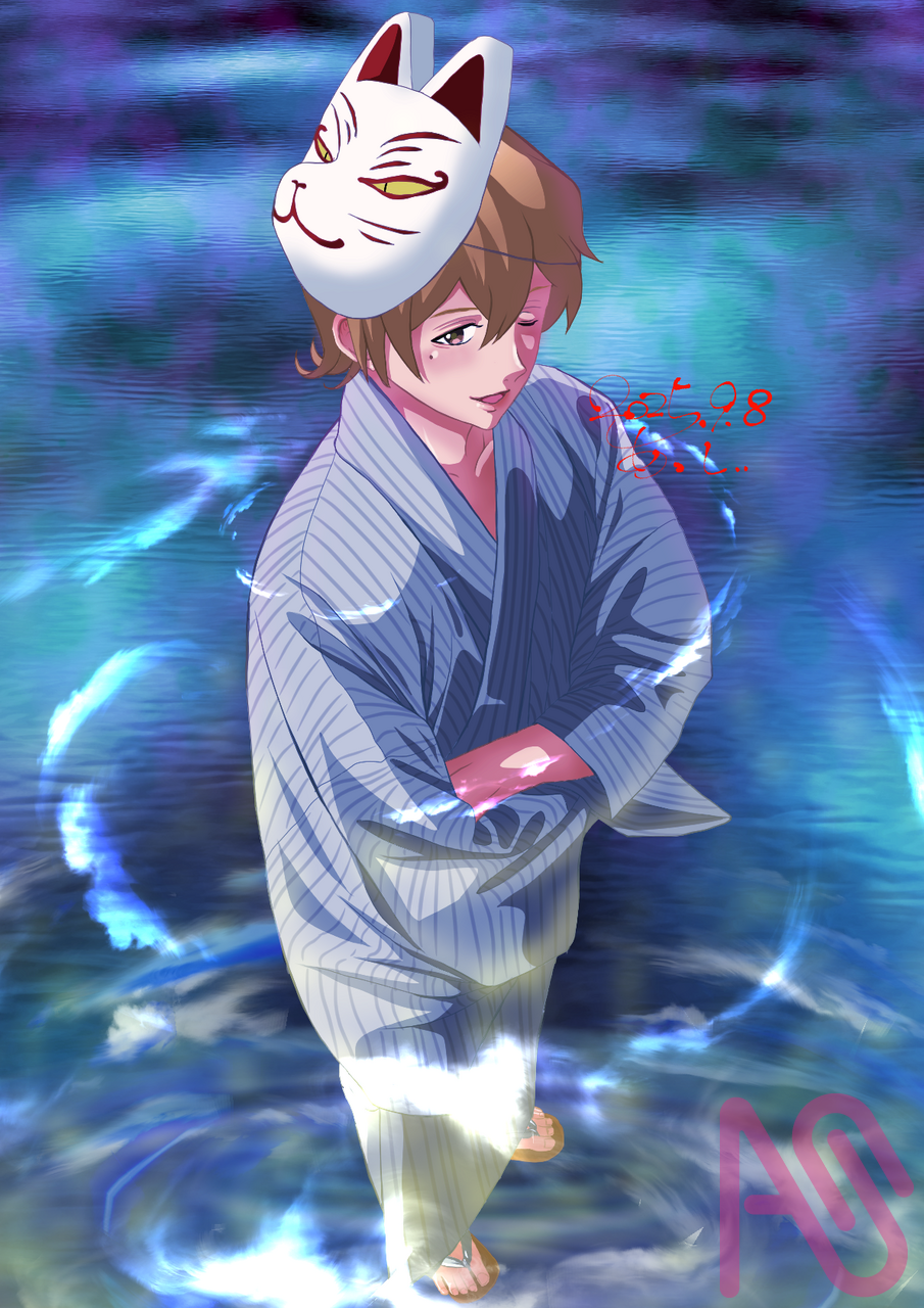 要圭（忘却バッテリー） Illust of あっしぃ fanfic fanart CLIPSTUDIOPAINT 俯瞰 anime 圭 yukata 忘却バッテリー 要圭 忘バ