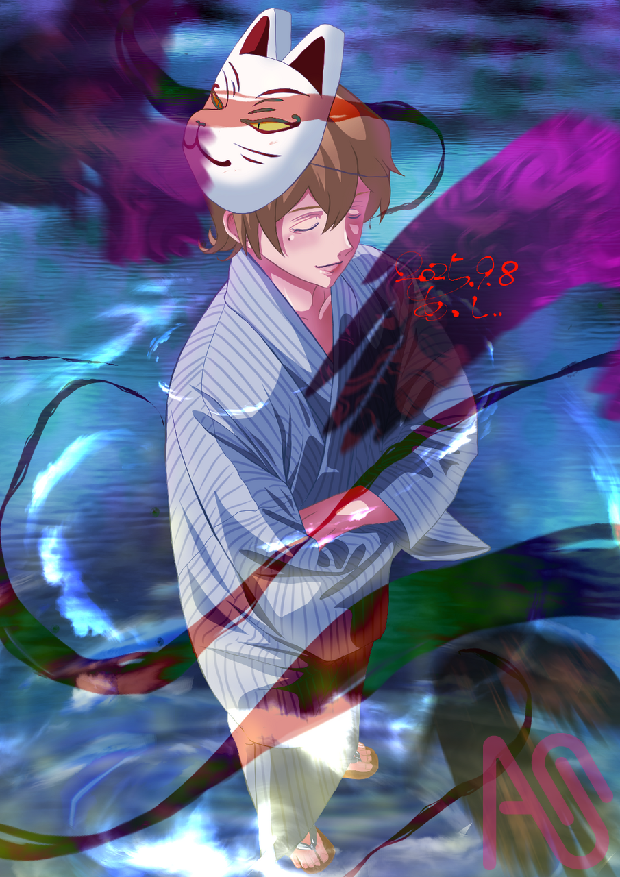 要圭（忘却バッテリー） Illust of あっしぃ fanfic fanart CLIPSTUDIOPAINT 俯瞰 anime 圭 yukata 忘却バッテリー 要圭 忘バ