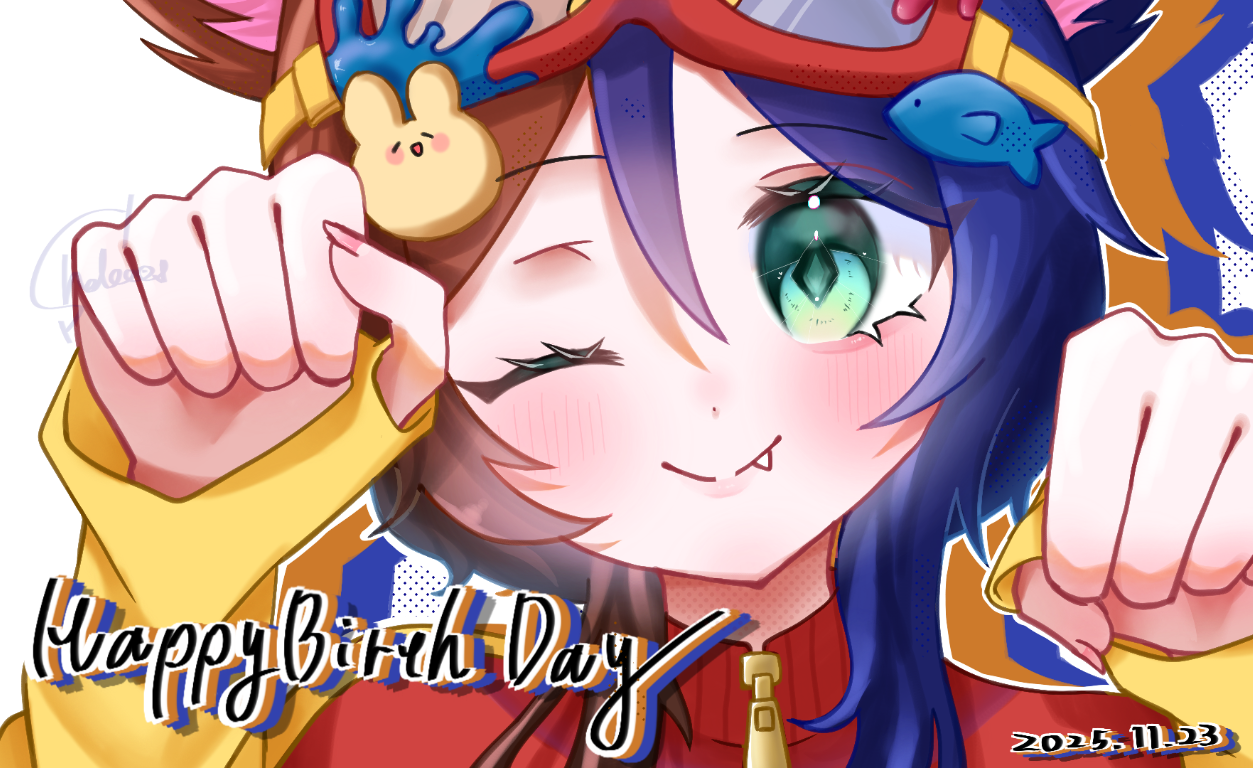 ねこもりやちゃんはぴば‼️‼️‼️ Illust of 白海 しゃけ / 代選中 cat_ears kawaii お誕生日おめでとう 本気 よそのこ Wink 代理 本気絵 ガチ絵 ねこもりアート