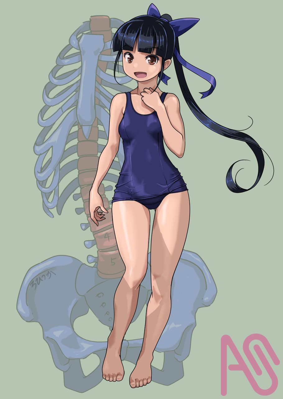 胴体がSの字に曲がってる件について Illust of ろひつか girl スク水 tutorial oc