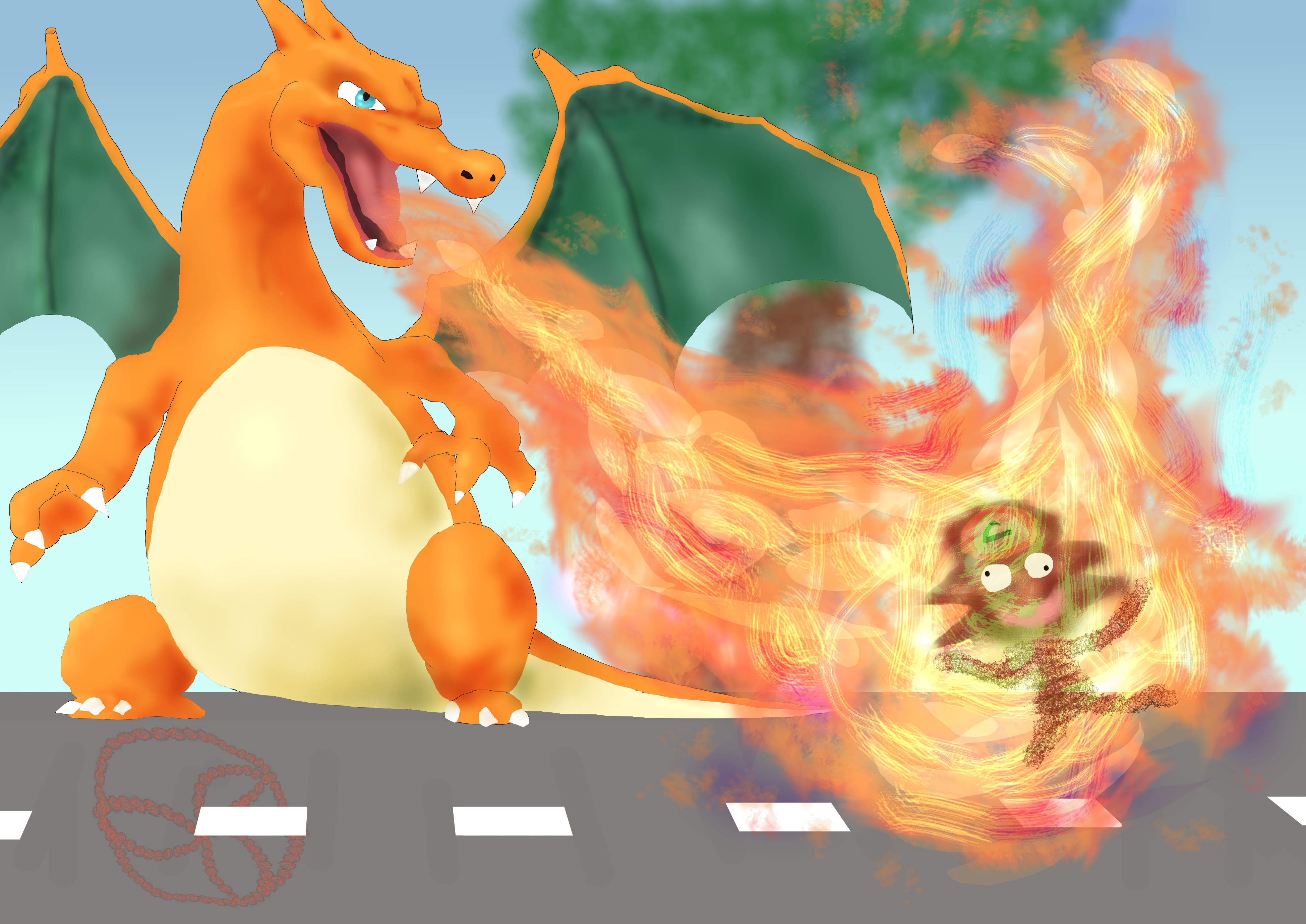 サトシの言うことを聞かないリザードン 塗り忘れ修正 いえろーでっていう Illustrations Art Street