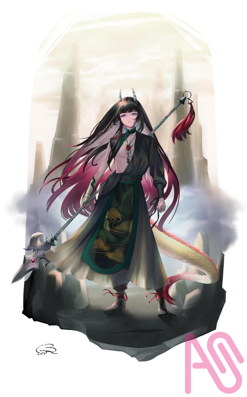 龍神 リェン Illust of SiO2 人外 illustration original horn oc illustrations originalcharacters longhair ocart