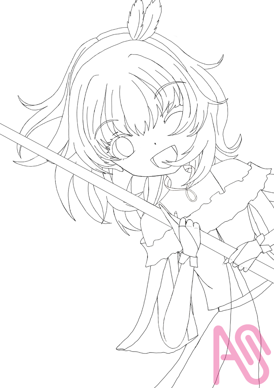 Three summer coloring pages – I hope you like them Illust of hoorx girl dark art anime original digital animeart قطة SummerContest