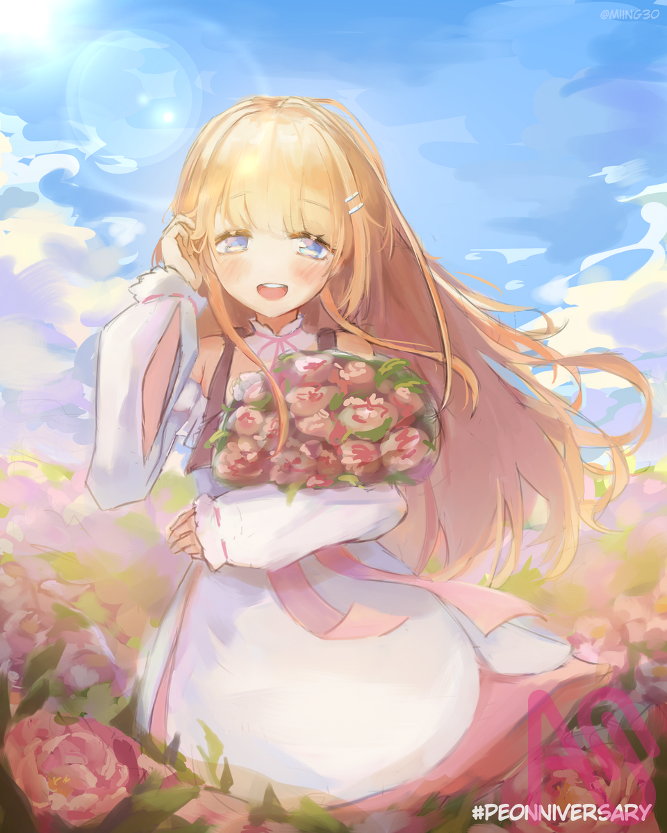 Happy anniversary!!! Illust of MinG girl cute flower