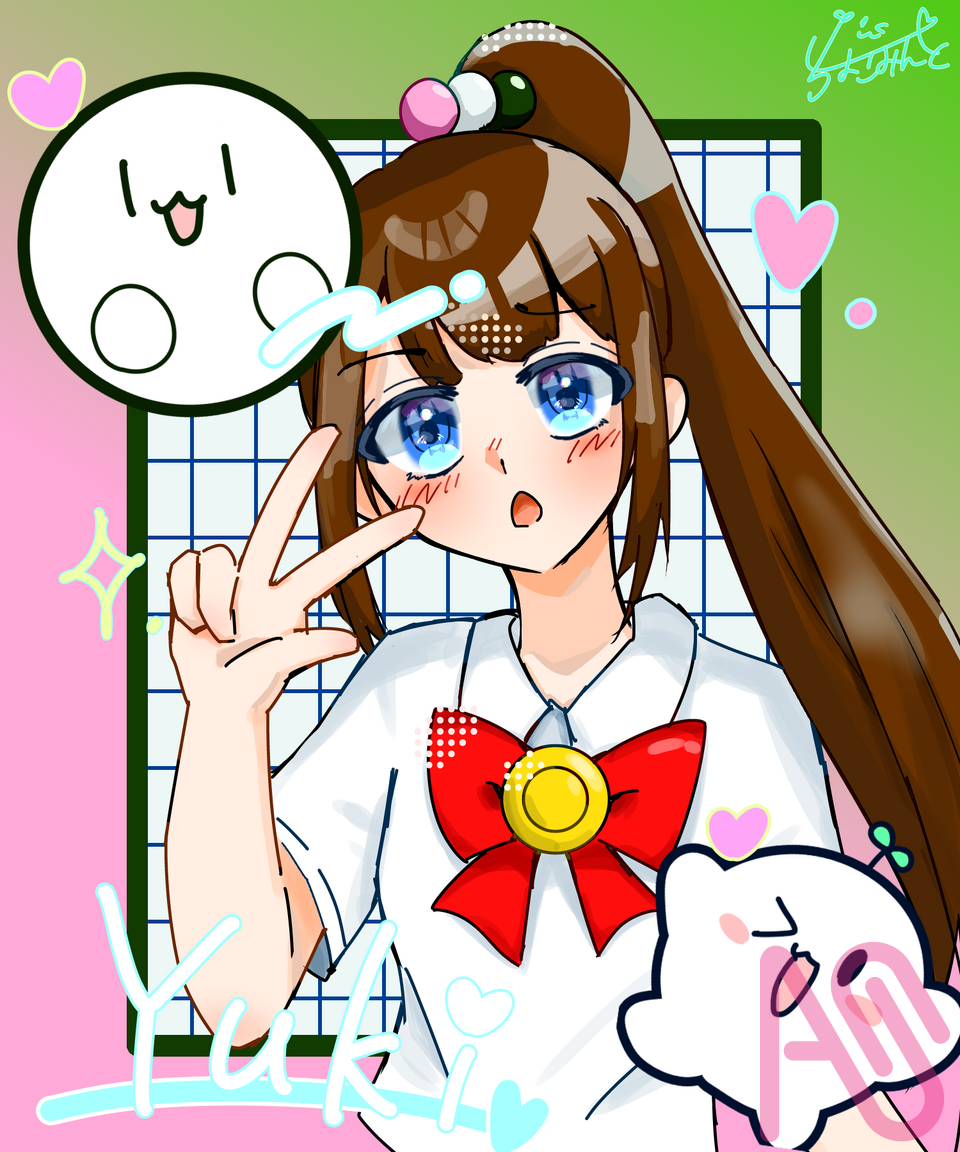 三色団子ちゃへ！！代選参加！ Illust of 🍫ちょこみんと🎀＠代選~１/３１まで✨ girl メディバンペイント kawaii よその子 三色アート 雪のおもち 可愛い！！ めっちゃ好き❤️