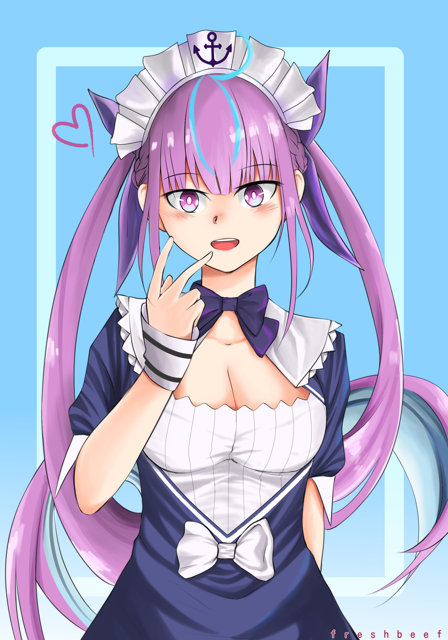 Minato Aqua And Her Smile Rahmad Art イラスト Art Street アートストリート