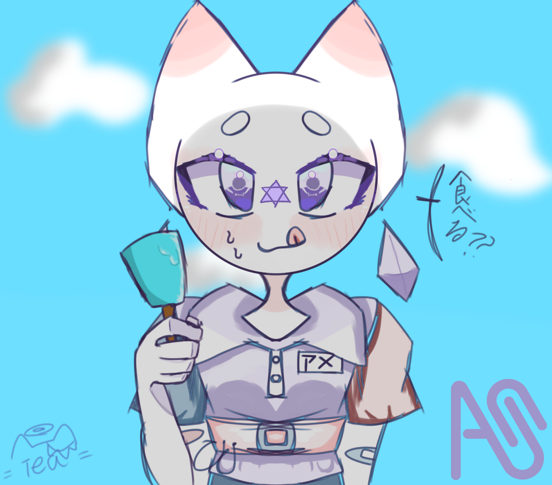 アメジストさんへ！(再投稿) Illust of 天青ネコp cat fanart アメジスト 天青作品