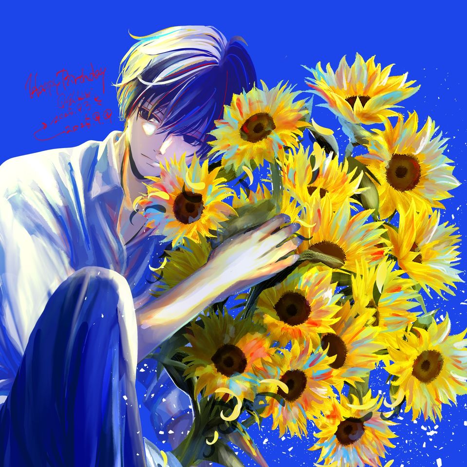 向日葵 Illust of Shiki impasto summer illustration art original male boy oc flower 植物