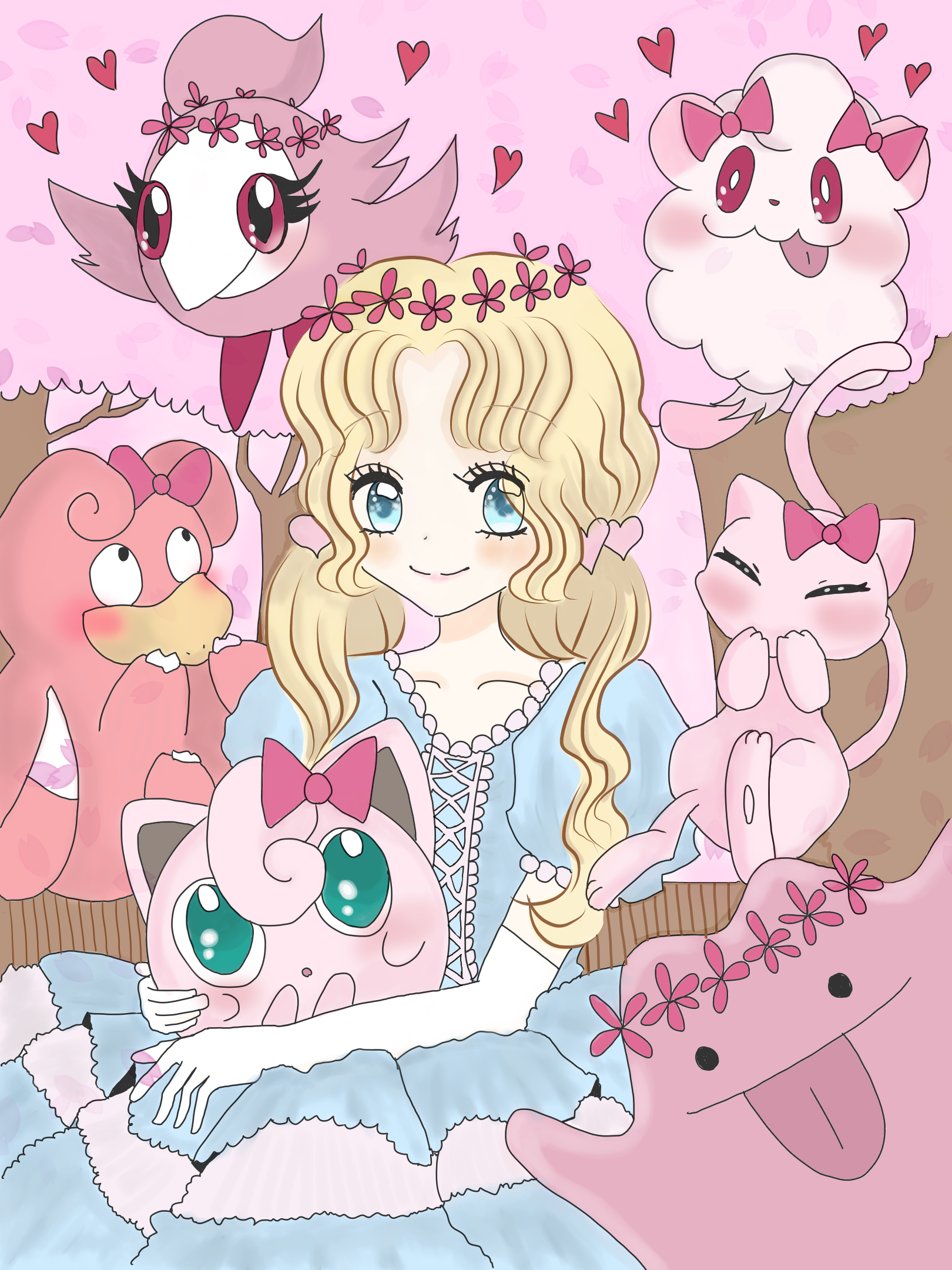 お洒落してお花見に行こう まなちゃん Illustrations Art Street