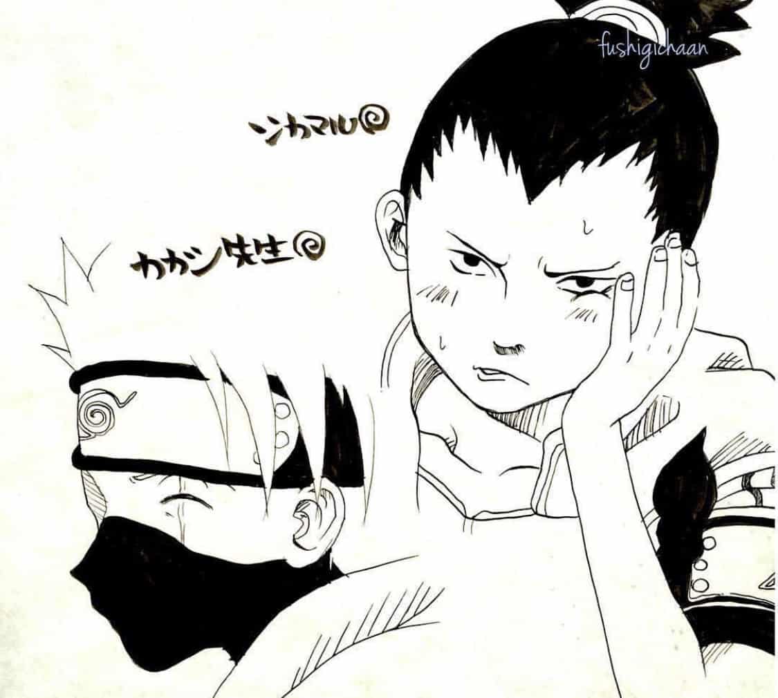 シカマルとカカシ先生 もかふしぎ イラスト Art Street アートストリート