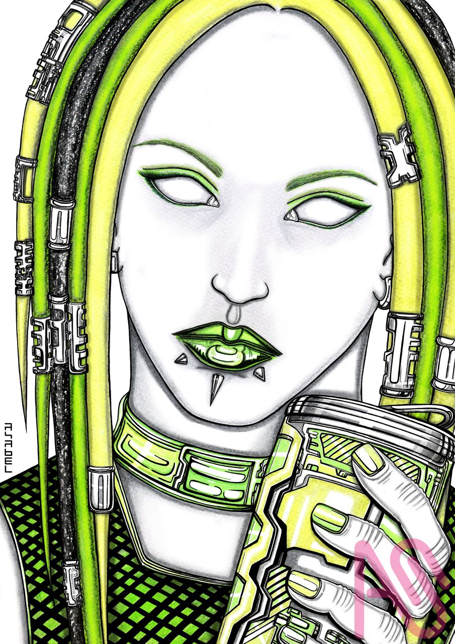 GD-M87 Illust of asabelmori girl drawing art character digital portrait cyberpunk cyber asabelmori