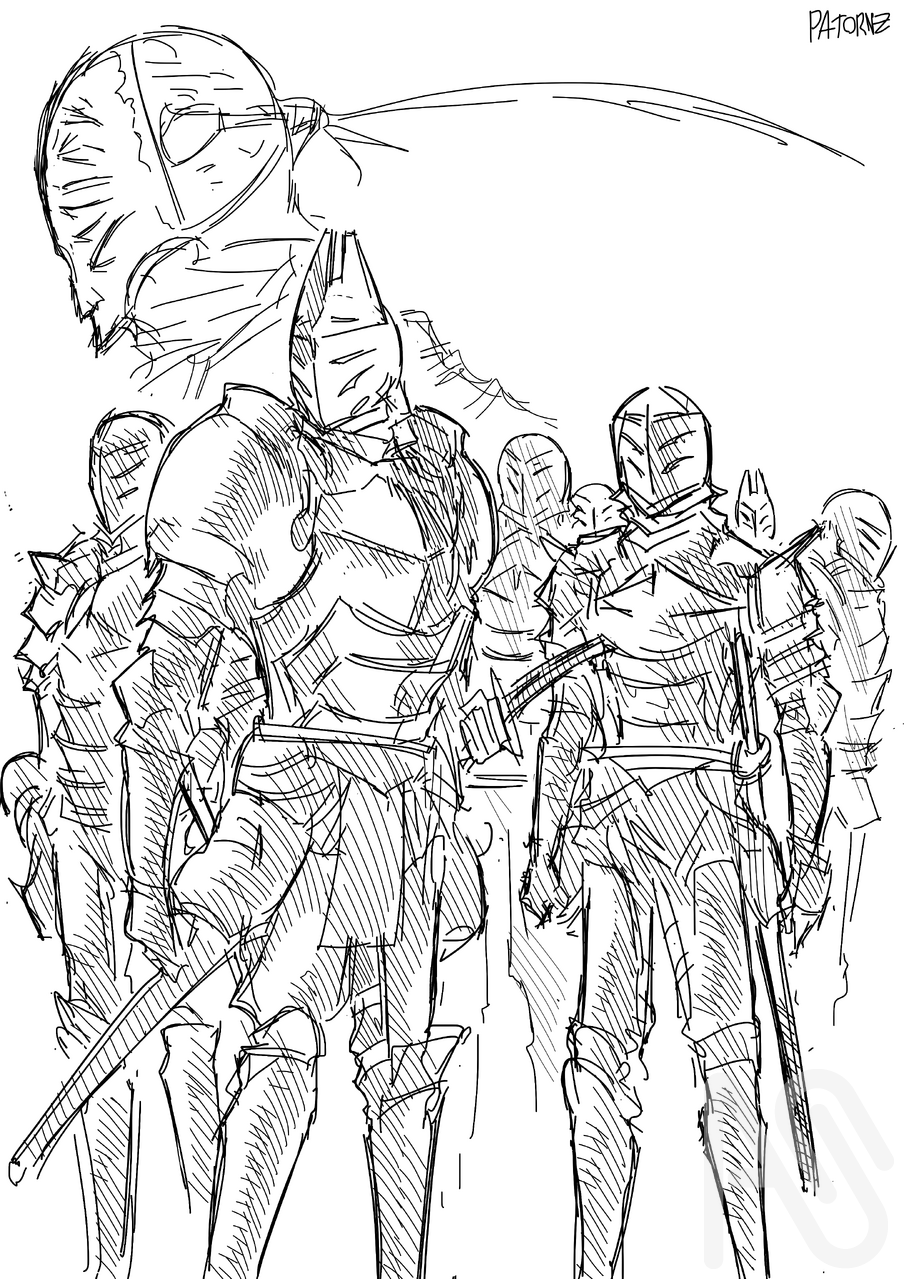 Sir Alonne Illust of Patornz character samurai sword armor Knight medieval fantasycharacter DARKSOULS