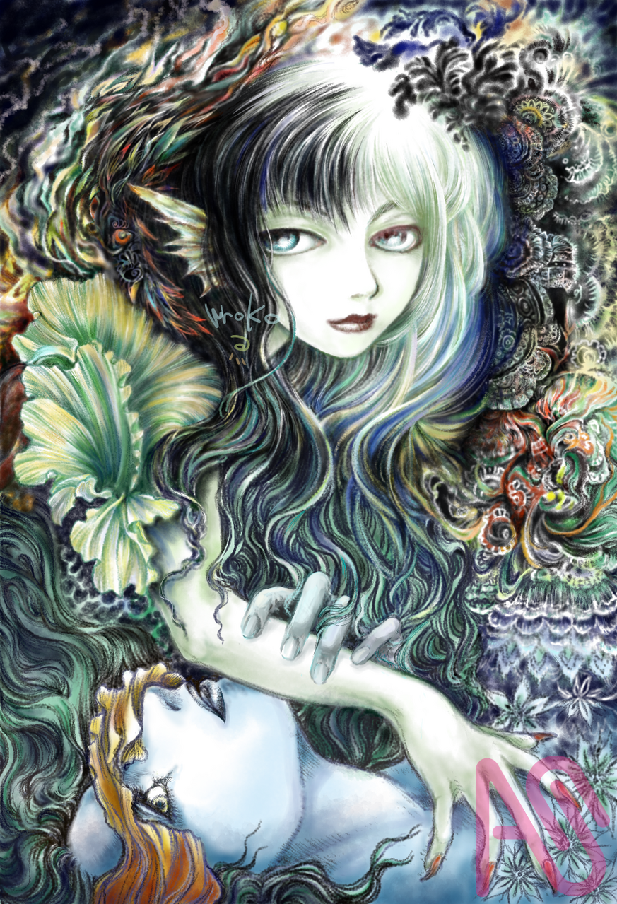 廃園（拡張　加筆版） Illust of uroko horror dark original 退廃的 medibangpaint oc 過去絵 gothic