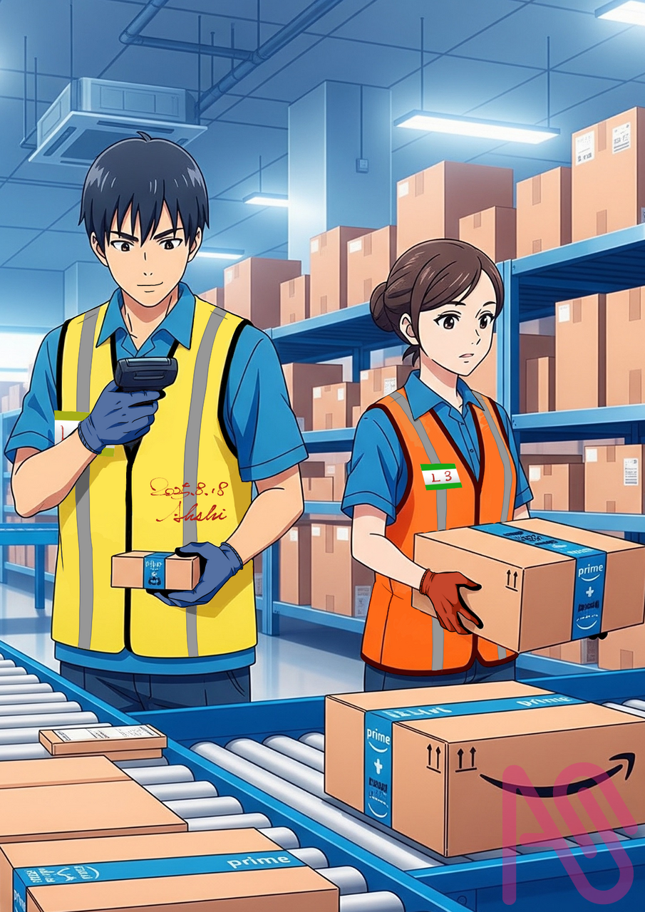 某企業様宛FCイラスト Illust of あっしぃ fanart 企業 お礼 作業 働く人 倉庫 配送 セール ドライバーさんありがとう