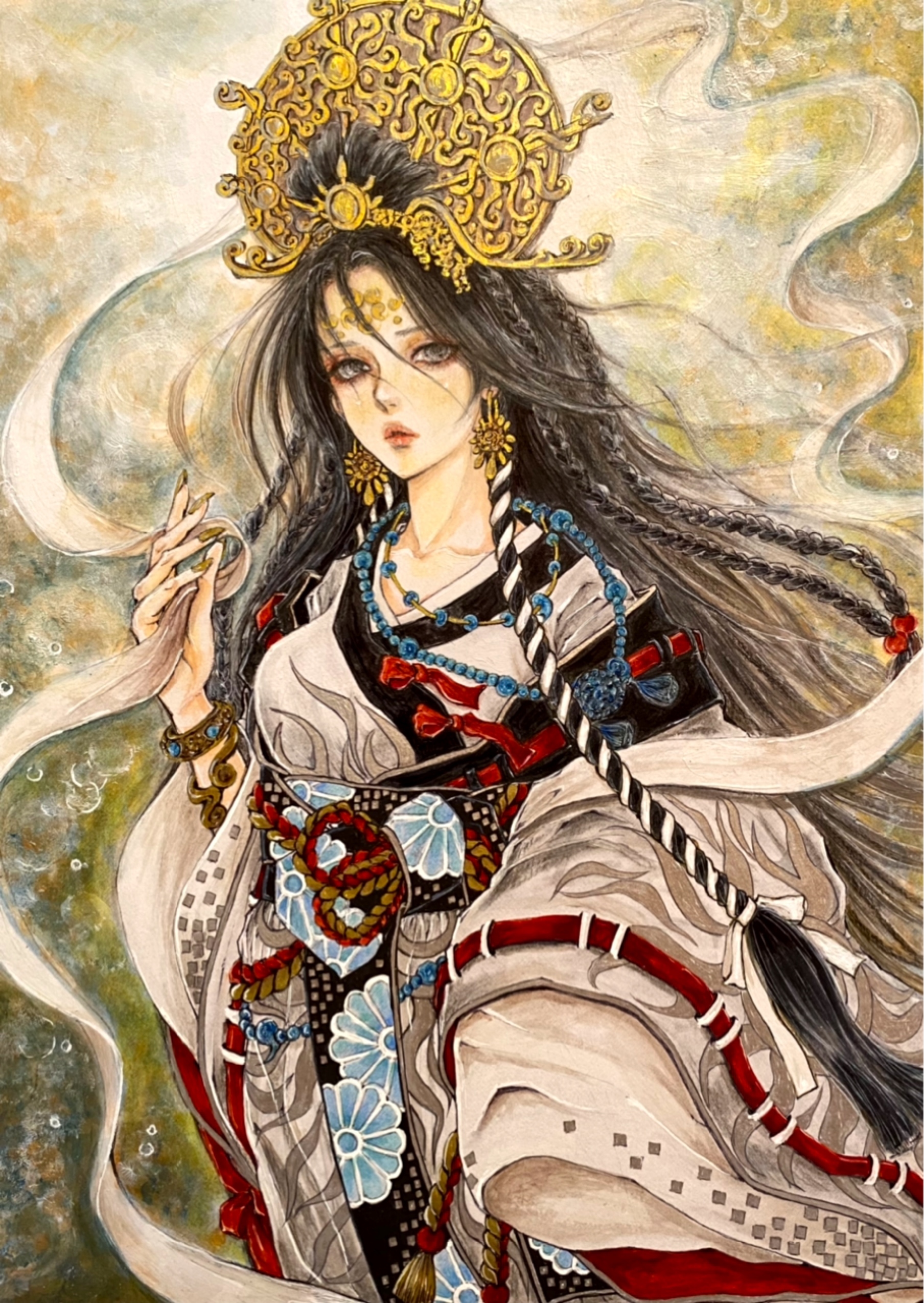 オリジナル原画手描きイラスト「黄金の女神」 【公式通販】 オリジナル原画手描きイラスト「黄金の女神」 【公式通販】