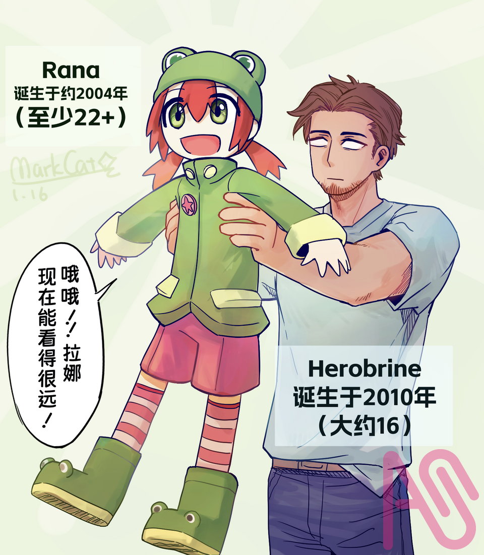 Rana and Herobrine || doodle#86 Illust of 萌爆了的阿喵 fanfic girl Minecraft Herobrine 我的世界