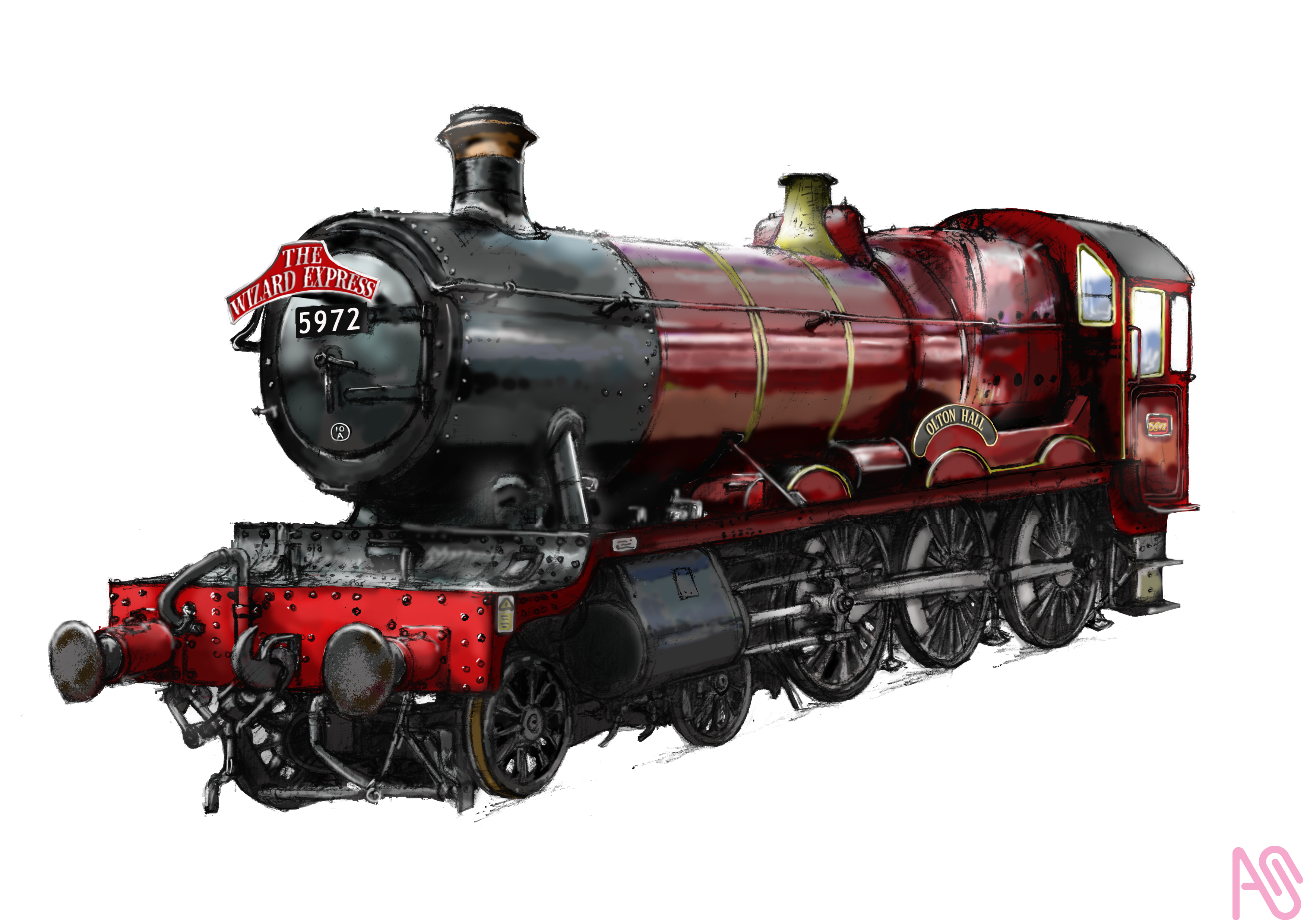 グレート•ウェスタン鉄道4900系蒸気機関車 エインセル - Illustrations