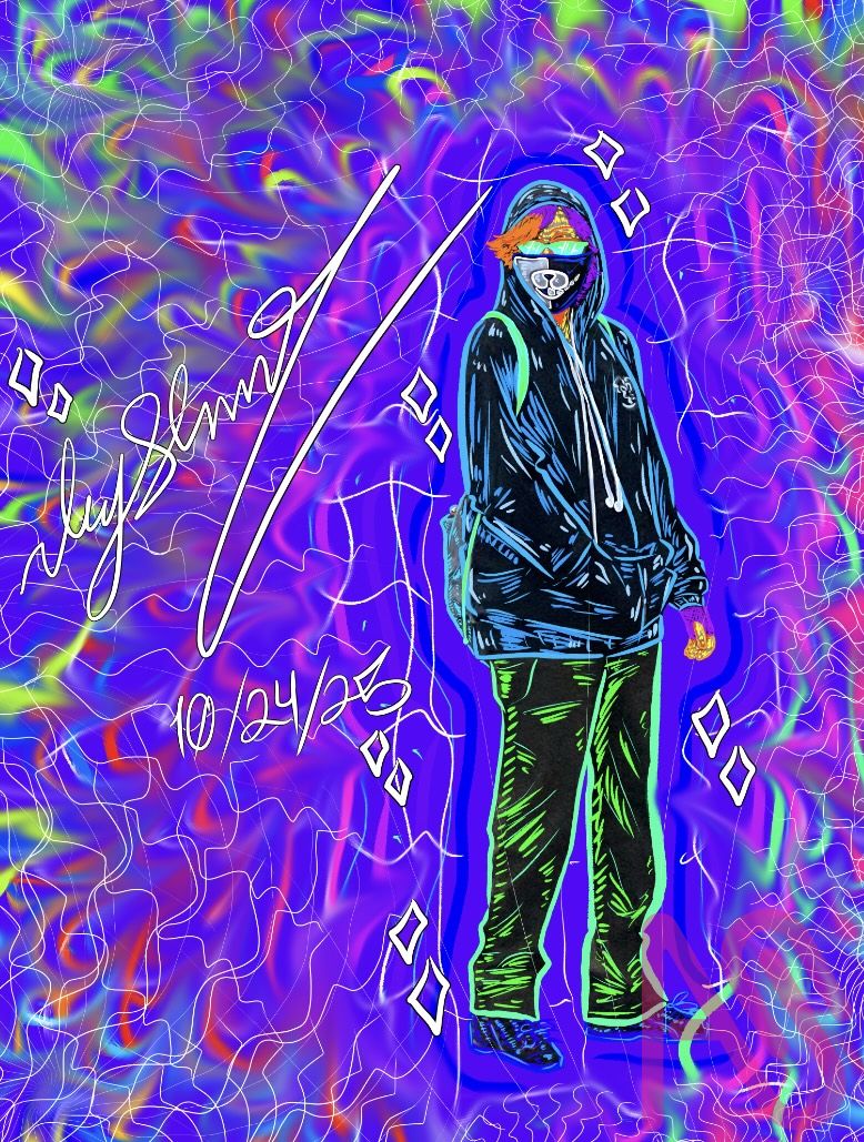 Acid trip me? Idk!  Illust of LKMr.Raz digital selfportrait digitalillustration self-portrait digitalartist vibrantcolors