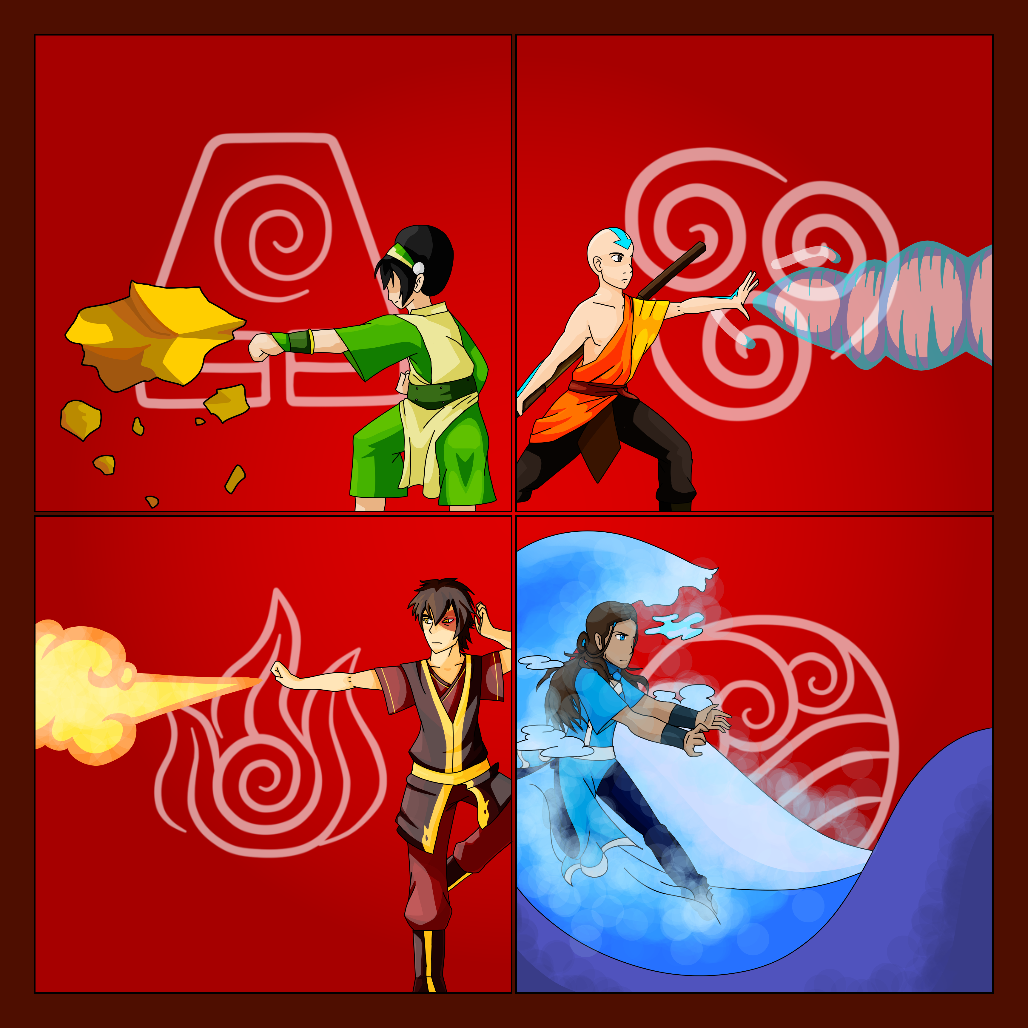 Avatar: water, earth, fire, AIR RioLucario - Illustrations ART street