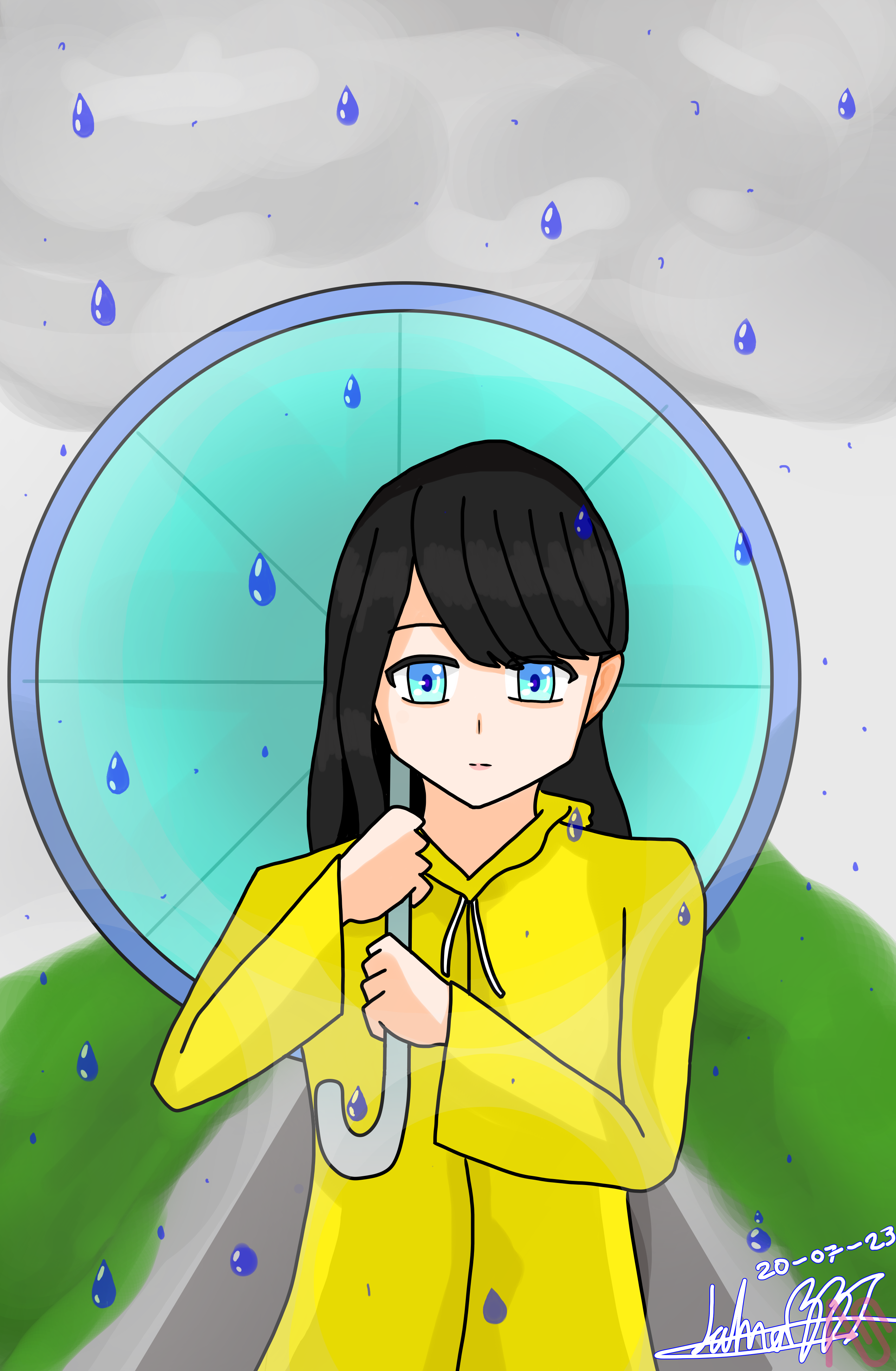 Girl in the Rain #ARTGUY337 - 插畫 ART street
