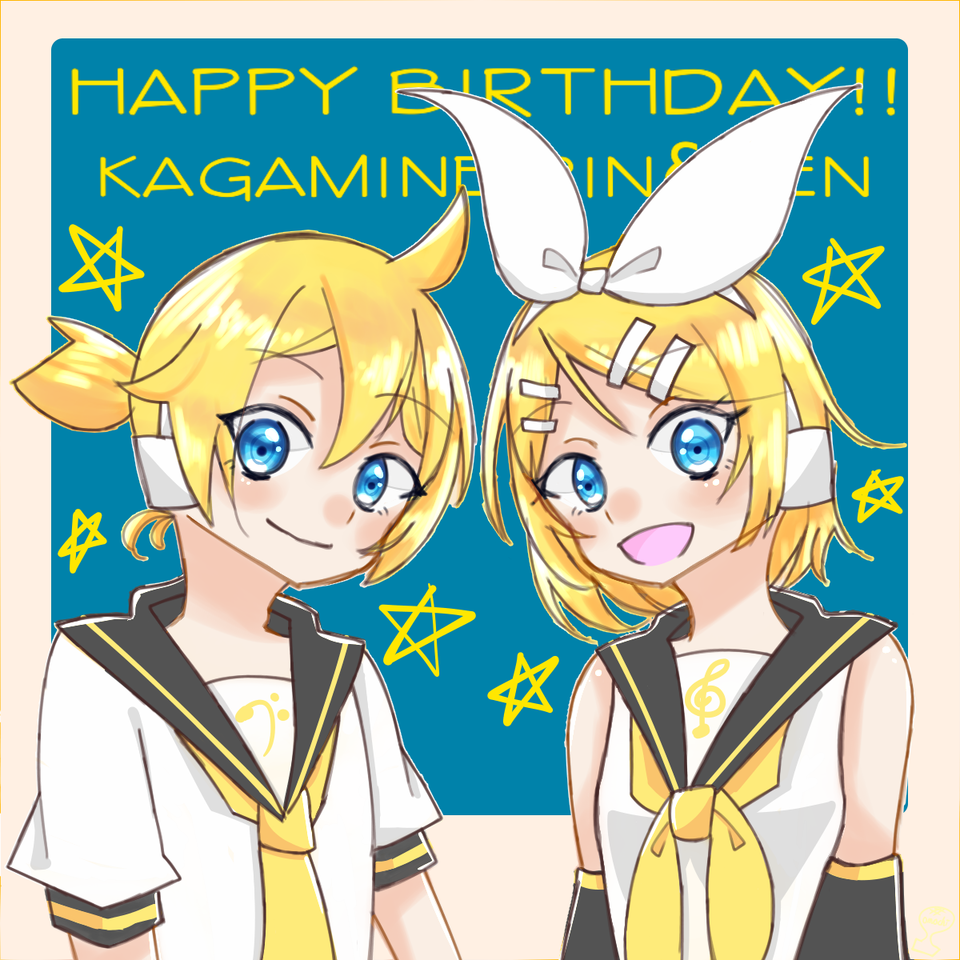 鏡音リン レンお誕生日 10周年おめでとう Mochii Kagami Illustrations Art Street