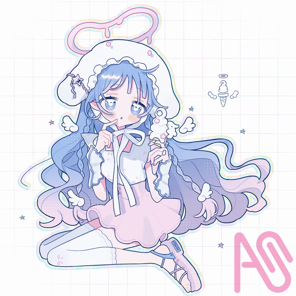 melty Illust of にゆ angel girl ice-cream original oc Girls