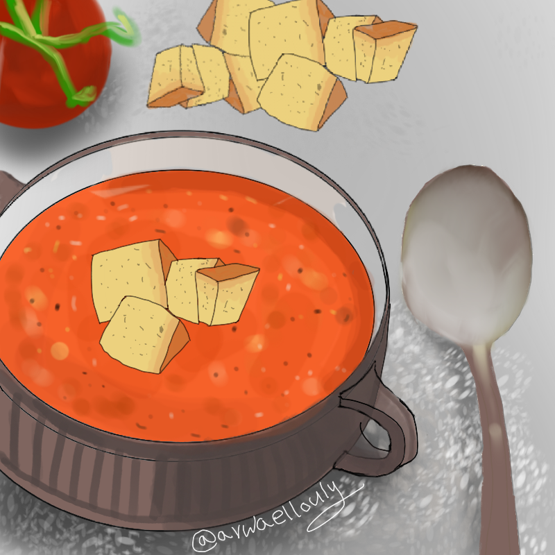 Rosted Tomato Soup ArwaEloully Illustrations ART street