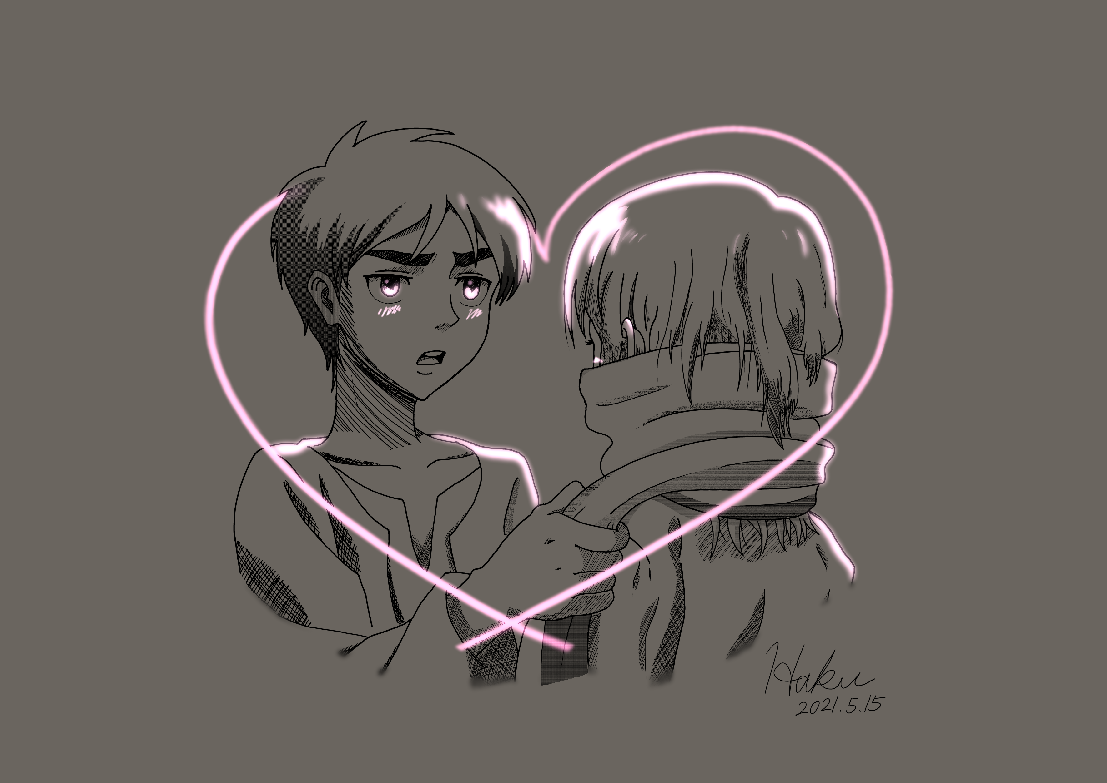 マフラーを巻いてくれてありがとう ハク イラスト Art Street アートストリート