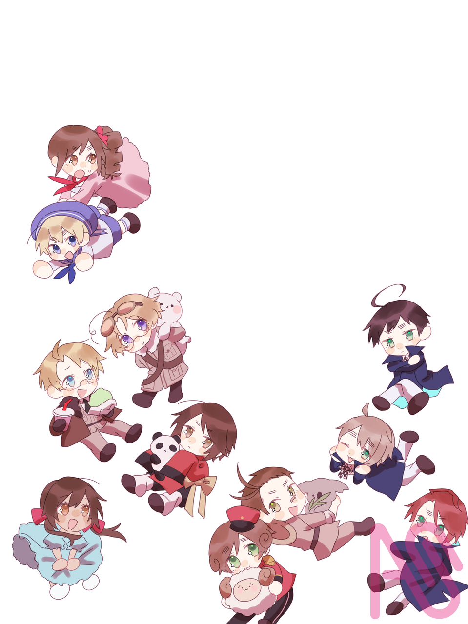最近のイラスト Illust of 御傘謙/お爺 APH 本田菊 アーサー・カークランド 眉毛の日