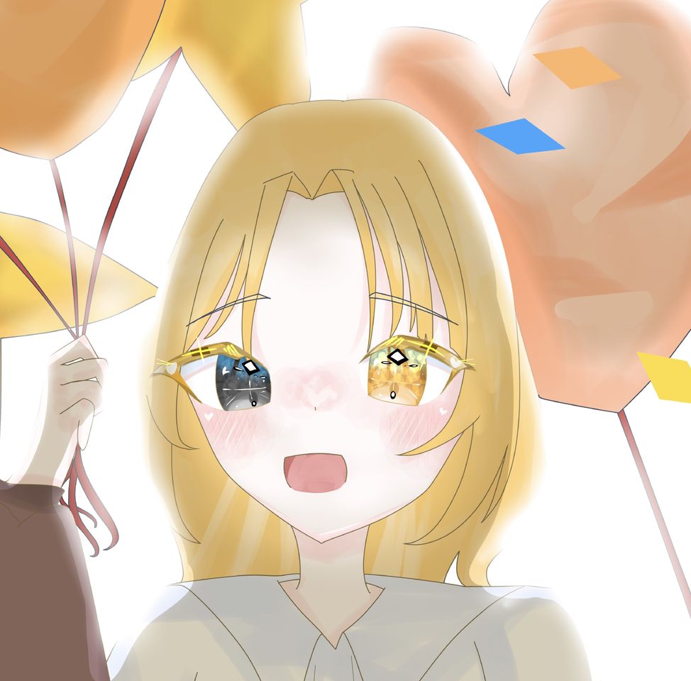 happy birthday eto!! Illust of 猫宮美久璃／미쿠리  🤍🫧🩵 girl fanart illustration cute happybirthday ソビエト親衛隊 エトへの手紙 エトへの大事な手紙 猫宮美久璃