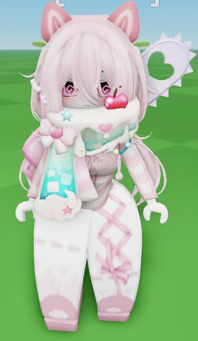🍓🎀🌷🍒✨ Illust of ☆Arinプリン🍎🍮 pink chibi cute kawaii star eyes strawberry Roblox