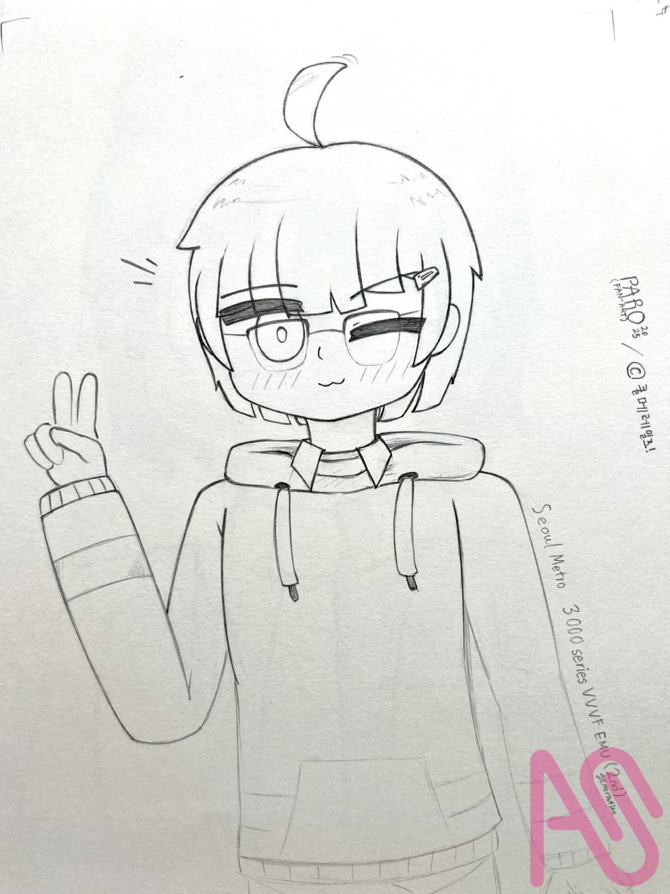 지난달. 무제. Illust of PARO 손그림
