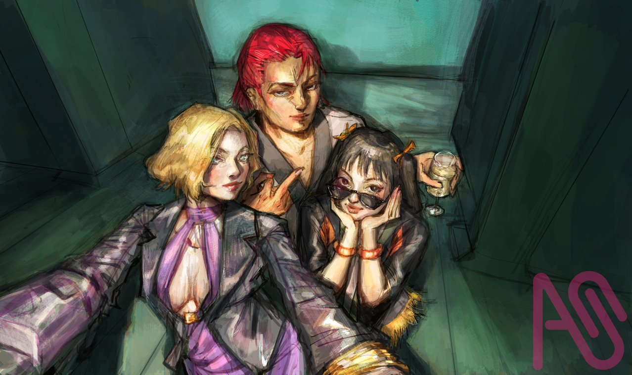 Backstage Selfie Illust of TorontoSleepr fanart cute digital videogame Tekken selfie Hwoarang