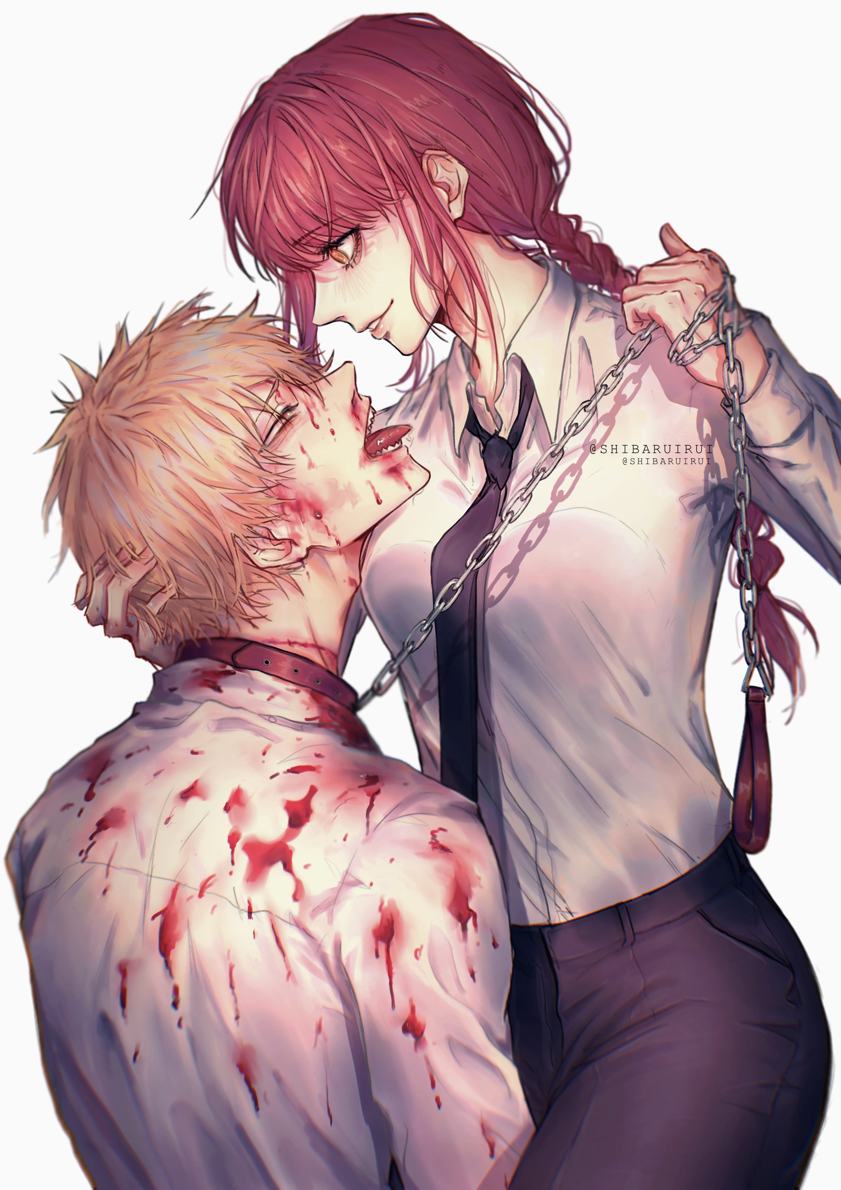 Chainsaw Man Denji Makima shibaruirui Illustrations ART street