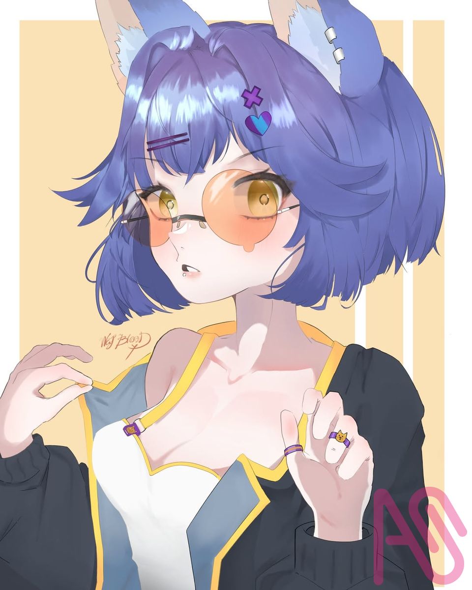 半狐娘は好きですか？ Illust of WatBloody girl illustration anime original digital portrait kawaii animegirl fox foxgirl