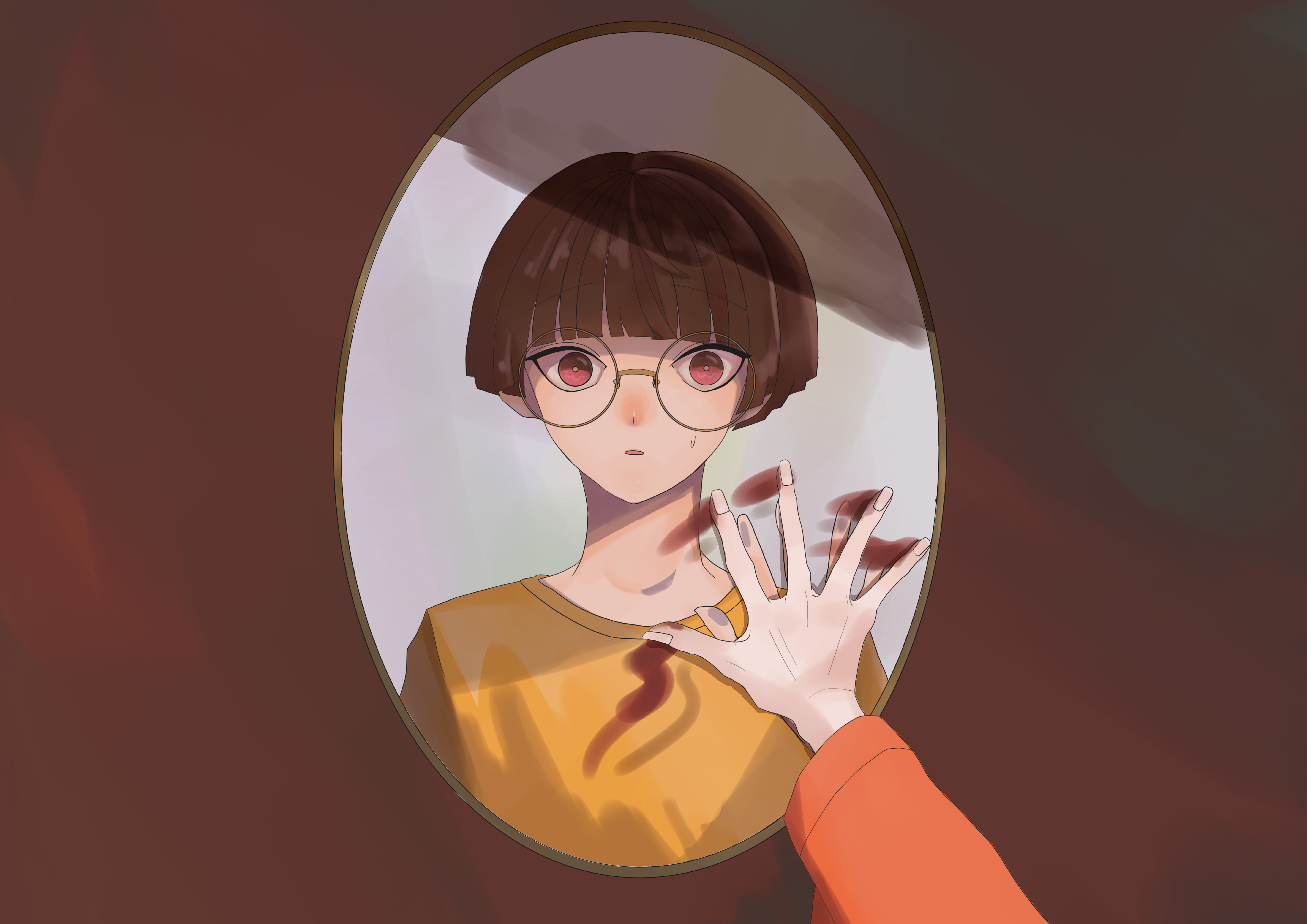 鏡 鳩たっぴ イラスト Art Street アートストリート