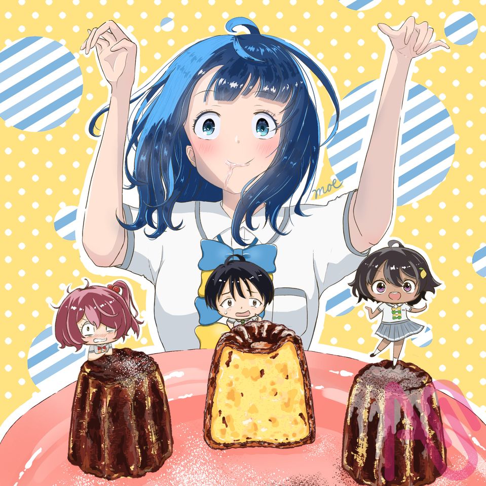 全部食べちゃうかな〜 Illust of 萌絵 fanart kawaii カヌレ マケイン 負けヒロインが多すぎる 焼塩檸檬 八奈見杏菜 小鞠知花 温水和彦