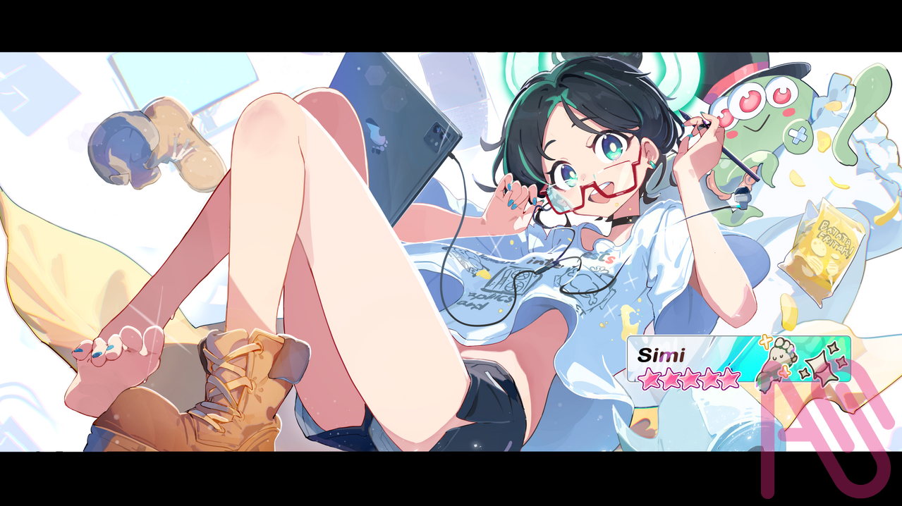 Simi and Chapchap Illust of k3nzoteruya girl fanart glasses drawing illustration art digital animegirl Artwork virtual_YouTuber