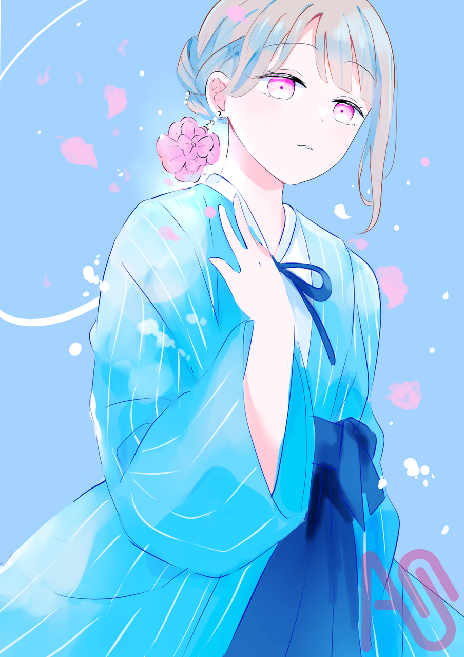 Camellia Illust of 蒼燈 painting girl illustration flower 日系 繪